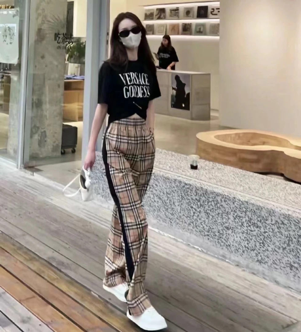 未使用 BURBERRY/博柏利 【兔子姐姐】经典格纹宽松休闲裤