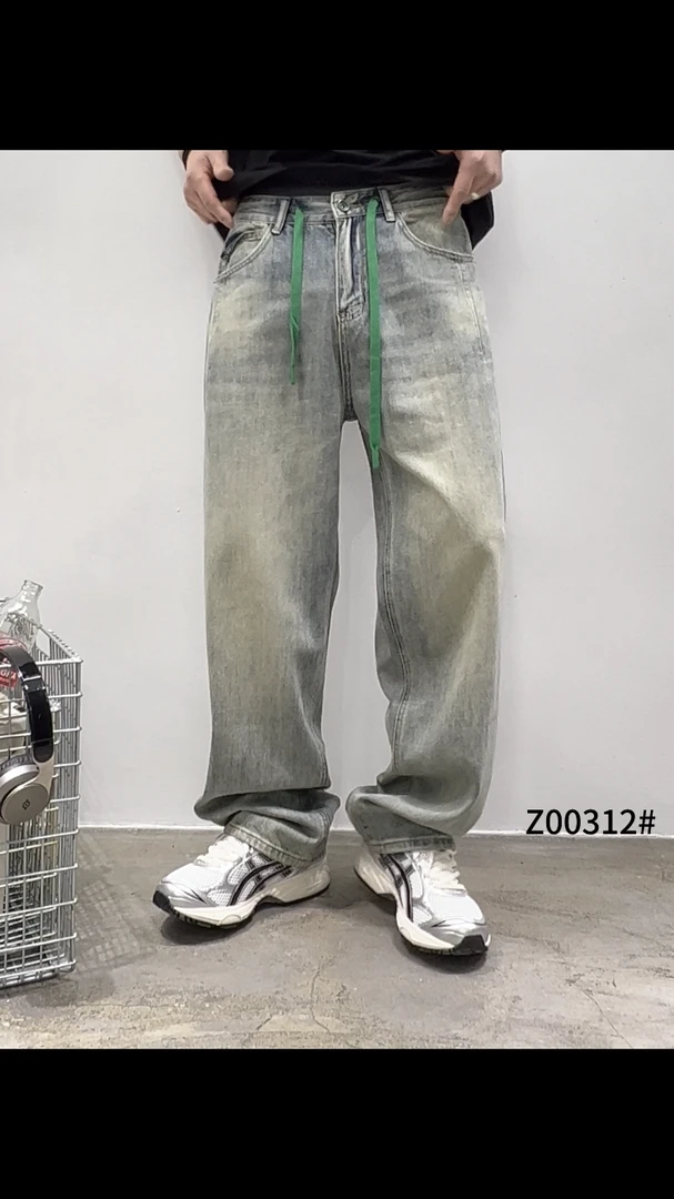 JD-00312广州UUS-潮牌撤柜牛仔长裤男女同款--