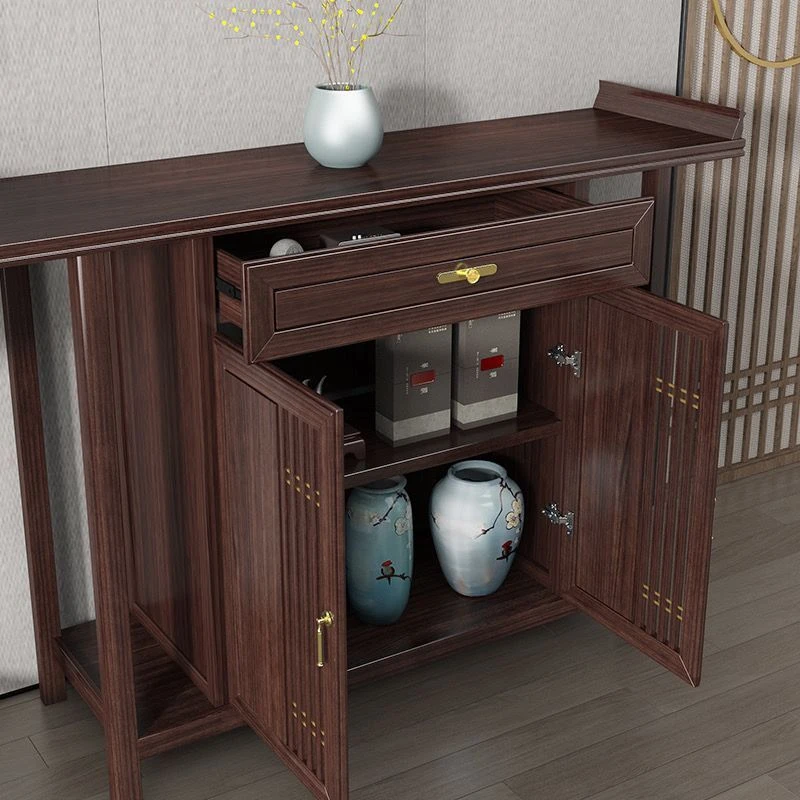 玄关桌新中式超窄玄关置物架实木玄关桌子靠墙现代玄关柜客厅长条