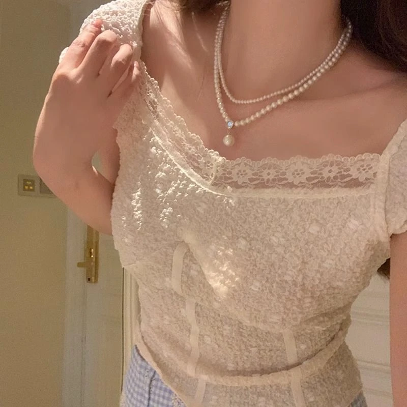 法式复古双层项链小米珠配饰女高级感轻奢小众锁骨链choker