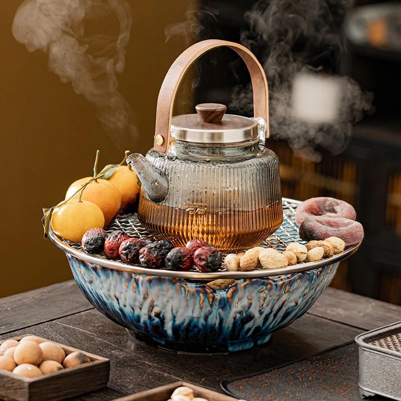 新疆包邮围炉煮茶器具家用煮茶器室内玻璃泡茶壶煮茶壶烤茶电陶炉