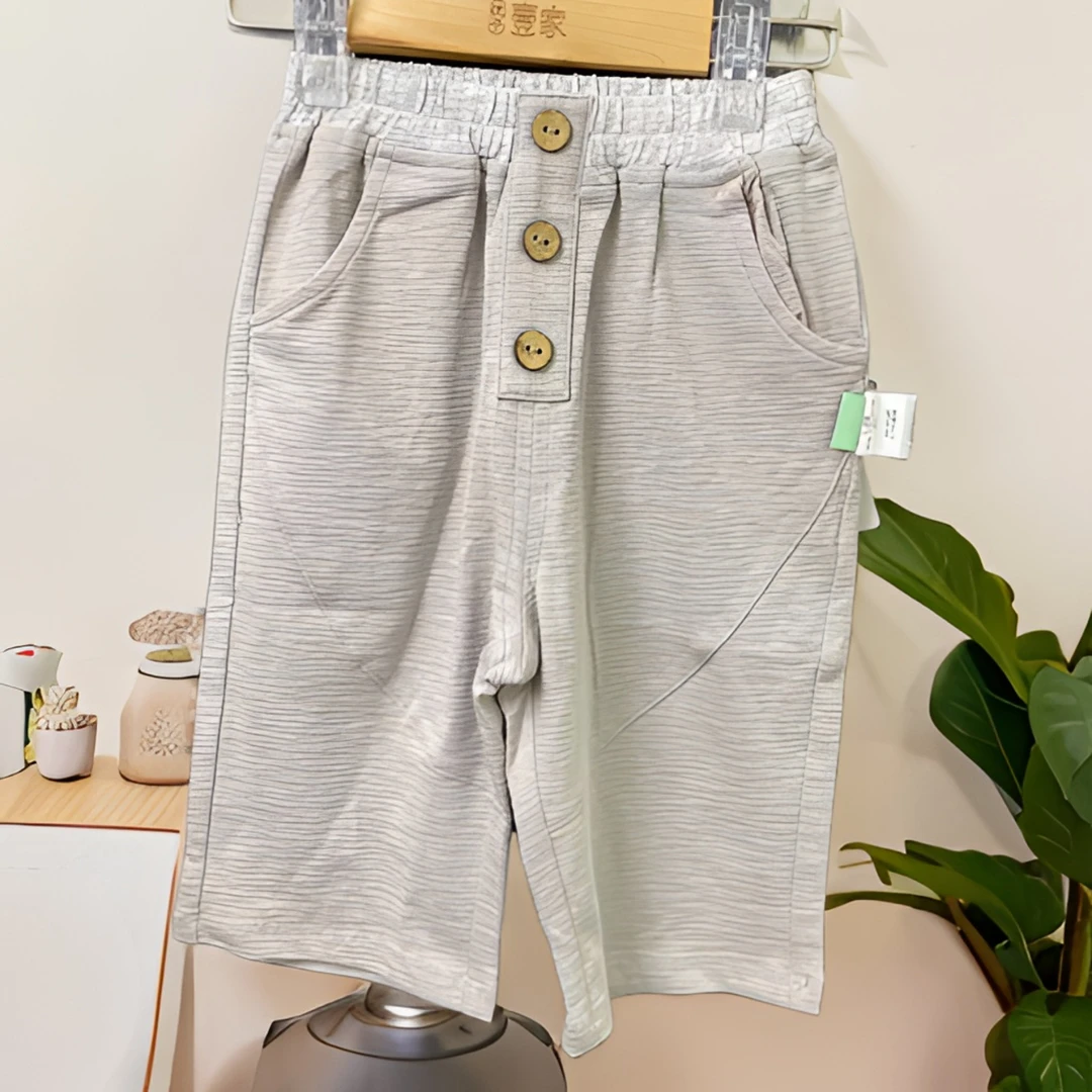 哎麻麻高品质9021902男童休闲七分裤运动针织时尚夏百搭百搭透气