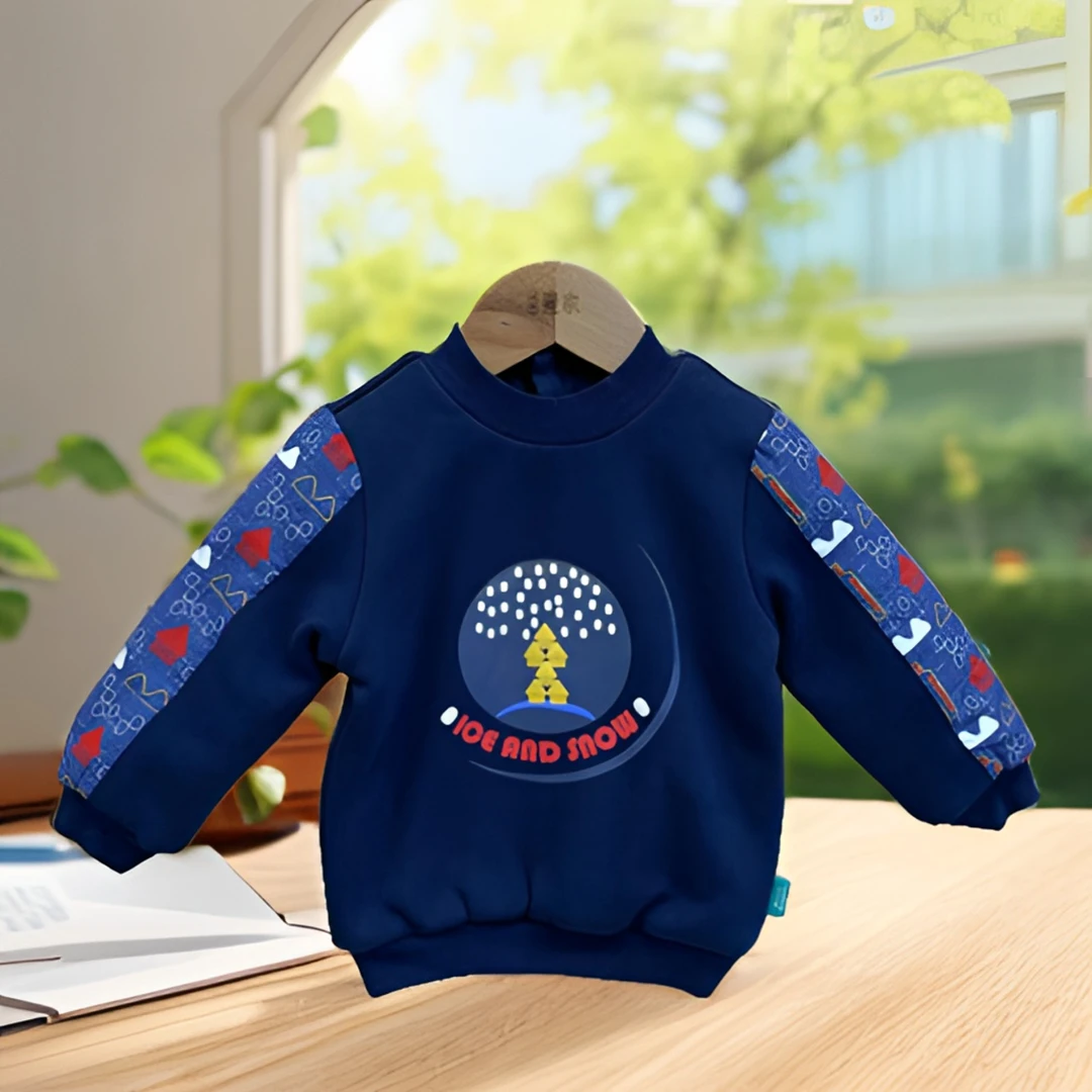 哎麻麻高品质1041114男童加厚夹棉卫衣打底韩版保暖舒适百搭洋气