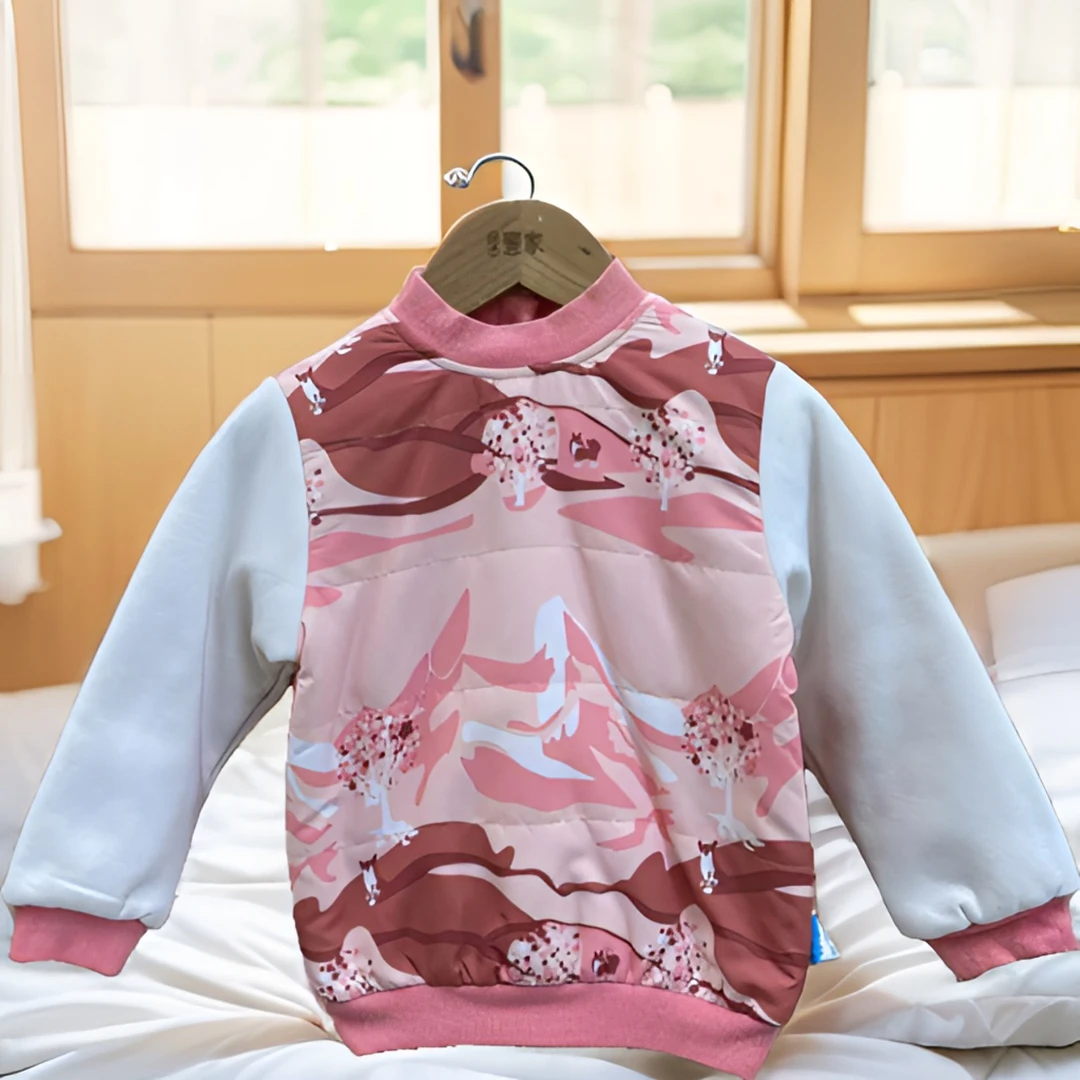 哎麻麻高品质6042107女童加厚夹棉卫衣保暖舒适时尚百搭洋气韩版