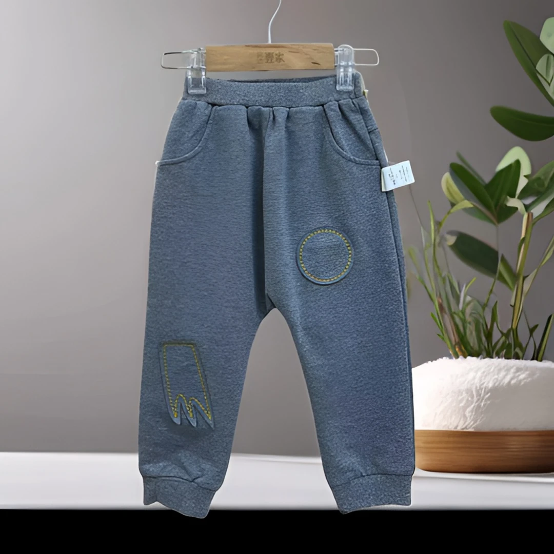 哎麻麻9111813男童针织哈伦长裤外出服超萌炸街潮酷痞帅童装反季