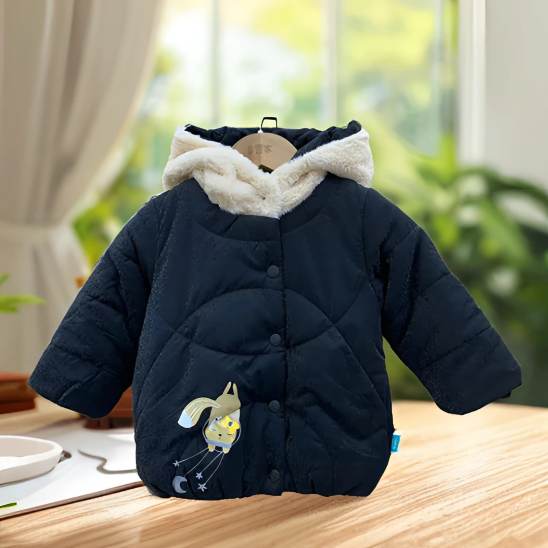 哎嘛嘛高品质1042612男女宝连帽加绒加厚棉服保暖时尚百搭舒适