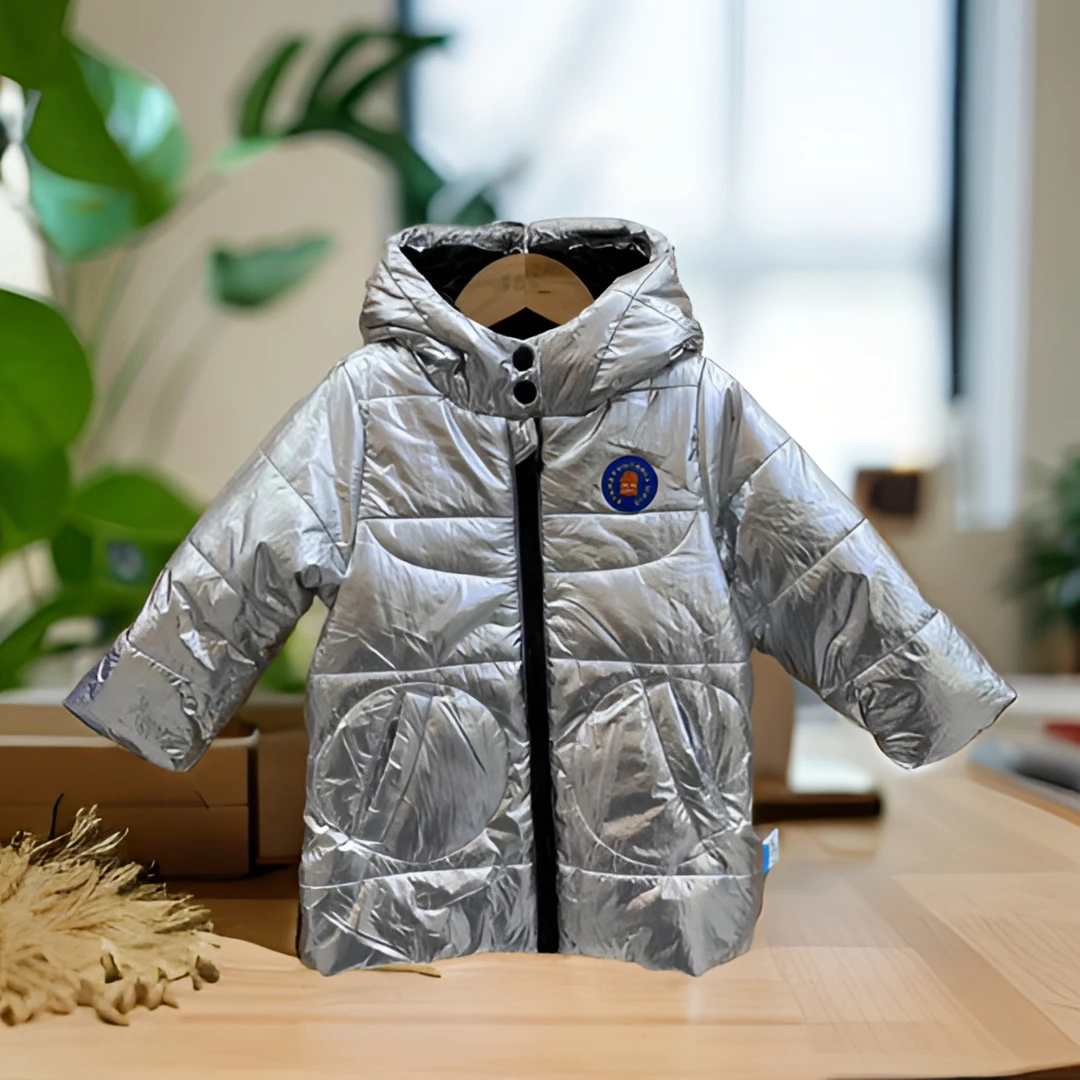 哎麻麻高品质6041601男童中长款连帽加绒棉服韩版时尚百搭潮流