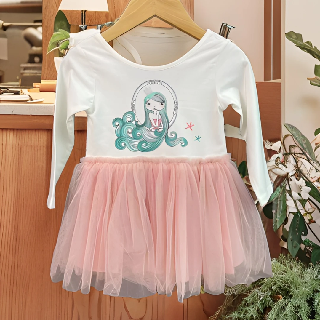 优儿宝贝1012004女童连衣纱裙宝宝拍照服装儿童仙女服早秋跳舞裙