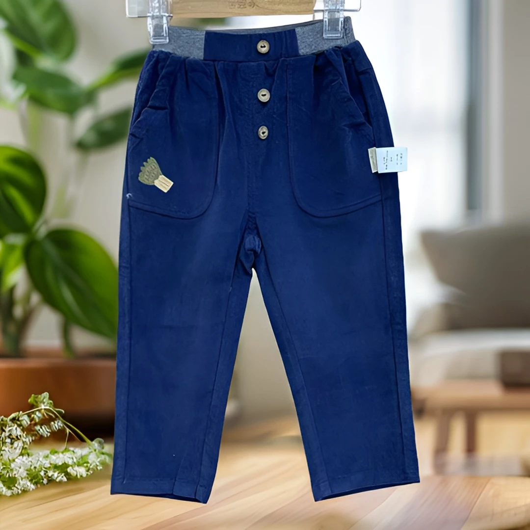 爱麻麻9111814灯芯绒直筒长裤日韩森系棉麻风童装反季男孩秋装