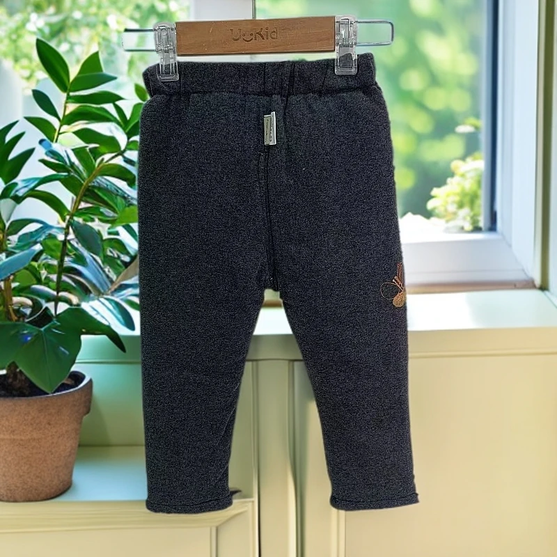 哎麻麻9042860女童夹棉加绒针织打底裤韩版休闲保暖洋气舒适百搭