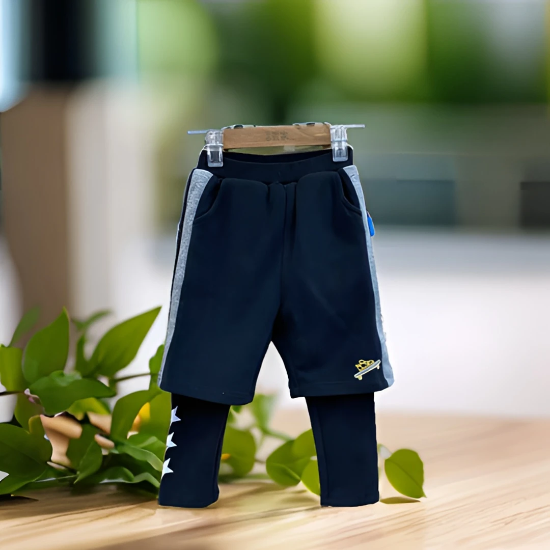 哎麻麻高品质6031808针织男女宝7分二件套长裤加厚时尚韩版百搭