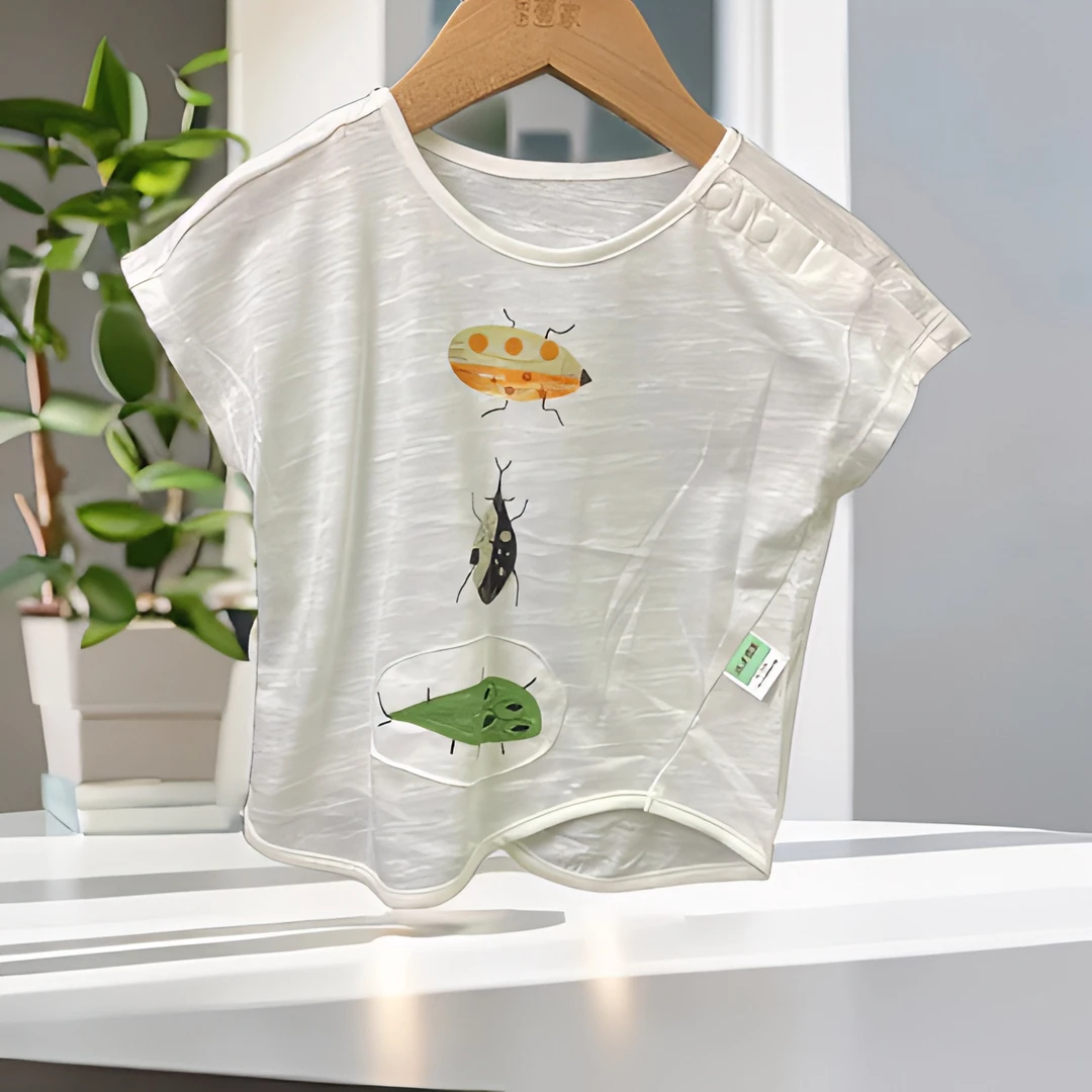 哎麻麻高品质9021175上衣男童夏款印花潮流休闲针织时尚透气百搭