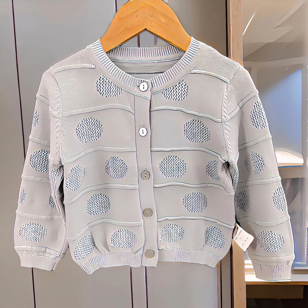 哎麻麻9012302女童天然纯棉儿童毛衣外套独特洋气时髦女童装新款