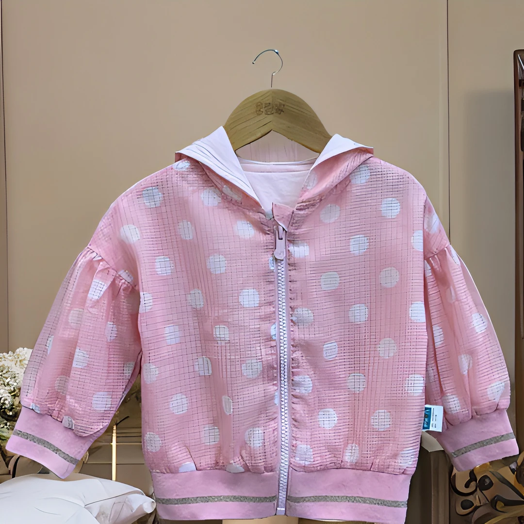 优儿宝贝1012502梭织风衣女童外套秋季外穿可爱超萌儿童衣服反季