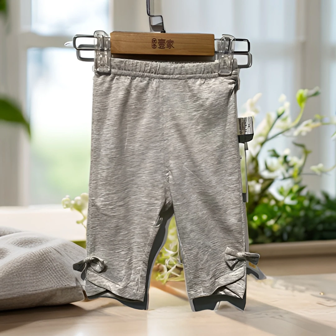 艾麻麻高品质9022961女童针织打底七分裤灰色休闲时尚外穿夏季