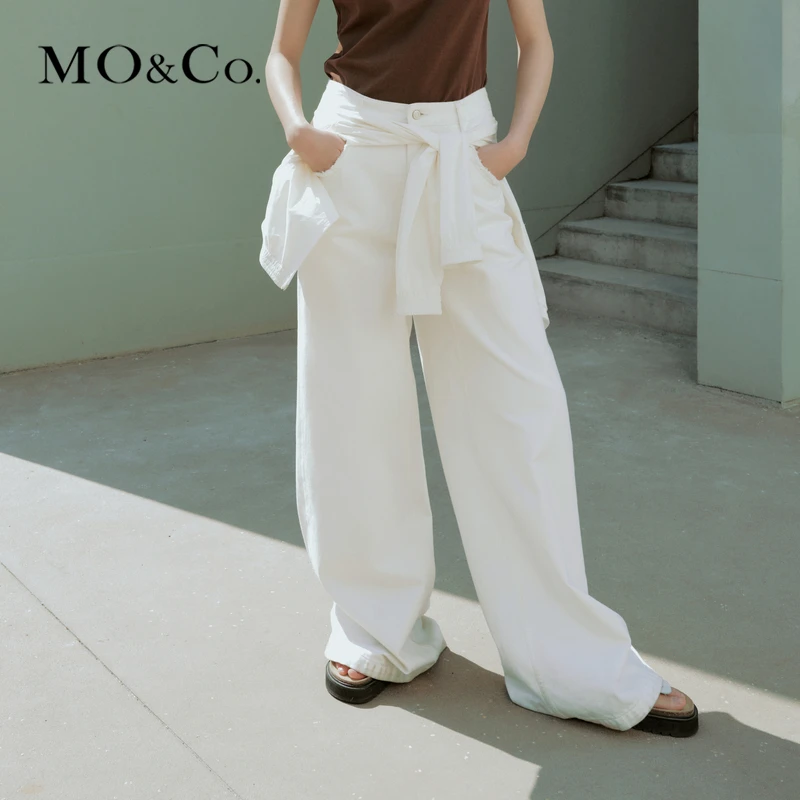 MOCO无外缝中低腰牛仔裤阔腿裤MBD2JEN011