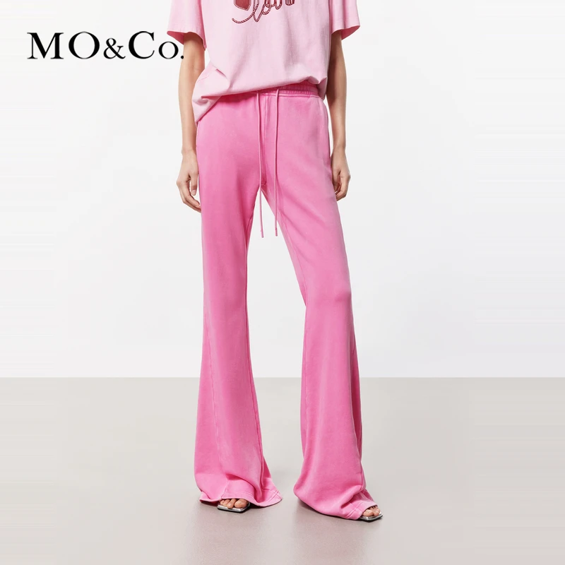 MOCO夏植物染脏染抽绳松紧腰微喇卫裤休闲裤MBD2PAT016