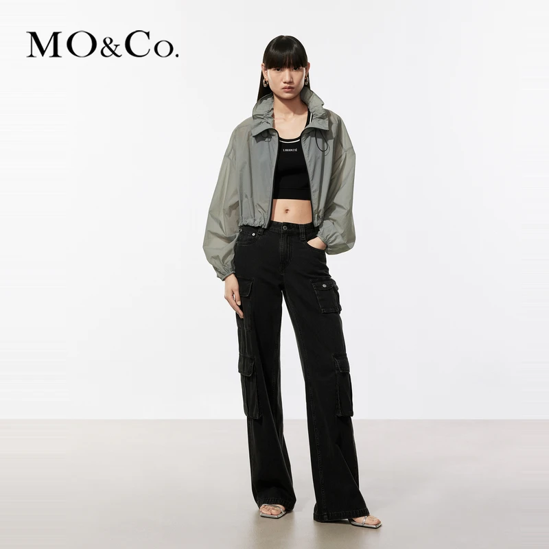 MOCO夏高领短款宽松轻量夹克外套MBD2COT001