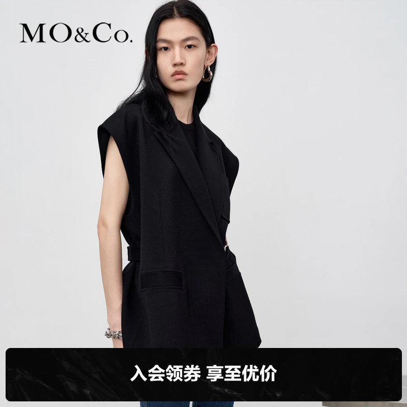 MOCO秋季机能腰带宽松宽肩西装马甲外套MBB3WAI003