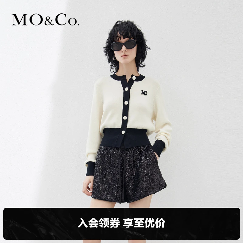 【防寒】MOCO小香风短款羊毛毛衣开衫外套MBC1CAR004