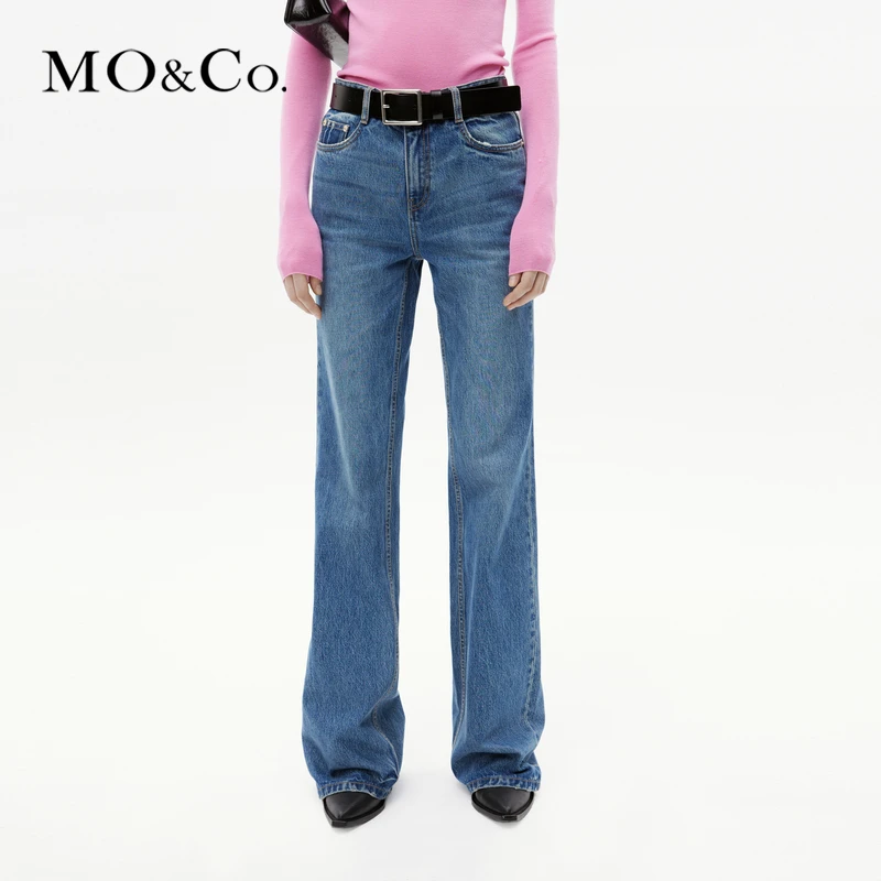 【土耳其棉】MOCO冬重工洗水磨白微喇牛仔裤MBC4JEN006