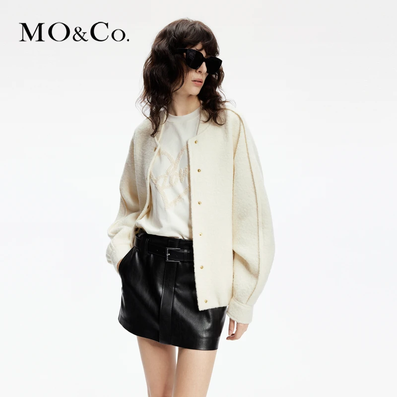 【美丽诺绵羊毛】MOCO立裁香蕉袖棒球服外套MBD1COT022