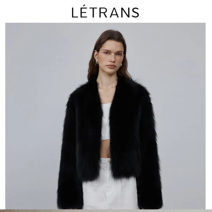 元一 自由角色 狐狸毛皮草外套女新款年轻皮毛一体短款