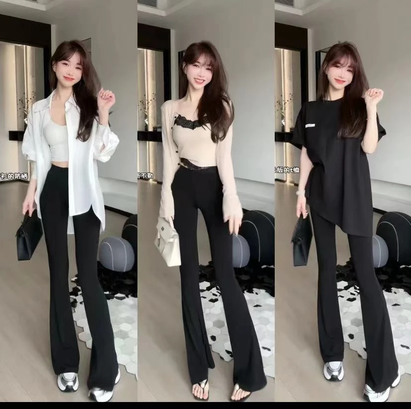 《超模腿》八面高弹显瘦高腰冰感甩甩裤(8127#)