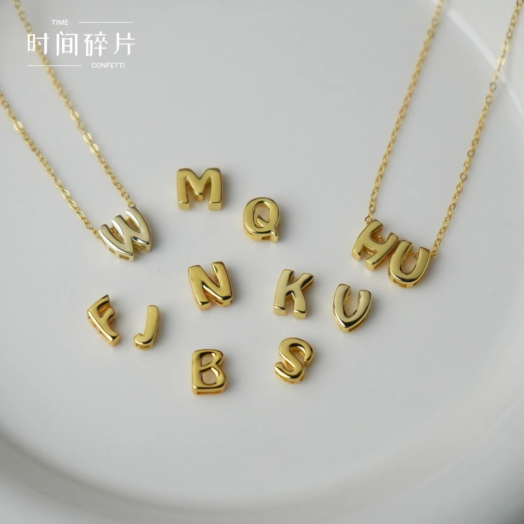 吊坠925银 【孙二娘】简约百搭可爱迷你英文字母名字挂坠TC 5426