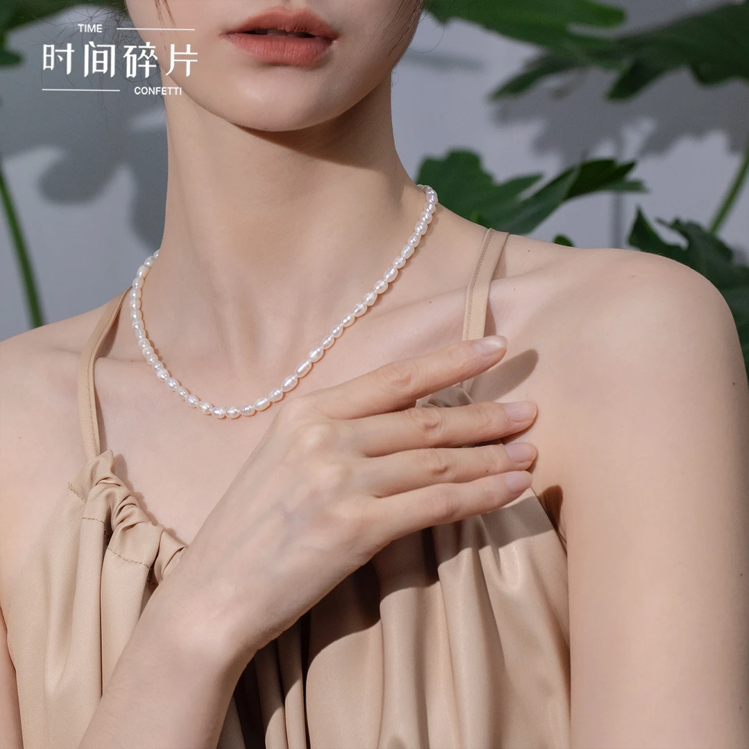 钛钢项链 【孙二娘】法式高级感简约圆形米粒项链T&C 5090