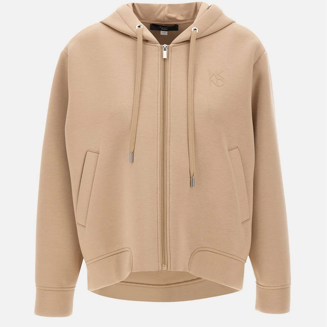 奢邦/WEEKEND MaxMara Parsec系列 纯色连帽长袖拉链夹克外套