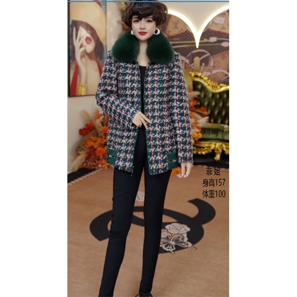 CH1011 时尚气质短款女士冬季小香风保暖外套