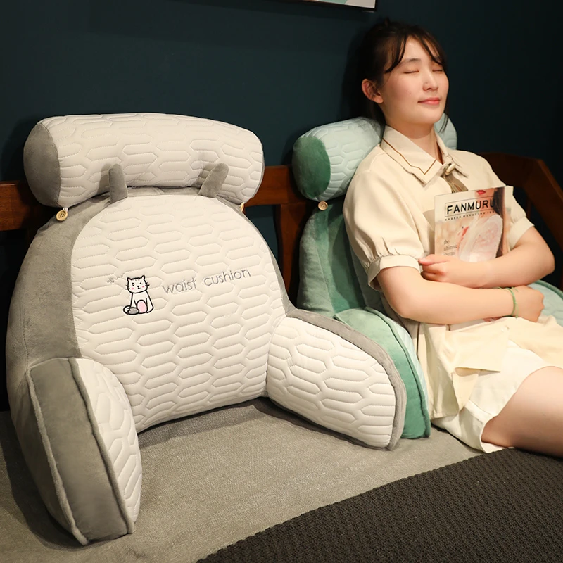 乳胶冰丝床头靠垫软包护腰靠枕大靠背沙发宿舍床靠枕头床上看书夏