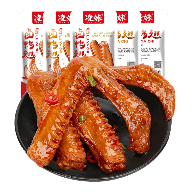 凌妹香辣烧烤卤鸭翅开袋即食即食卤味鸭货老卤正宗零食小吃抖音