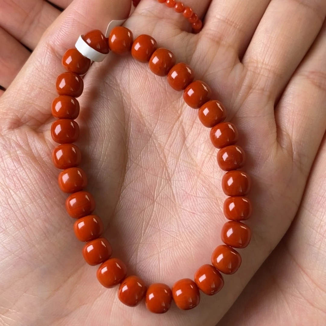 南红玛瑙手链未镶嵌柠***?7m手链糖