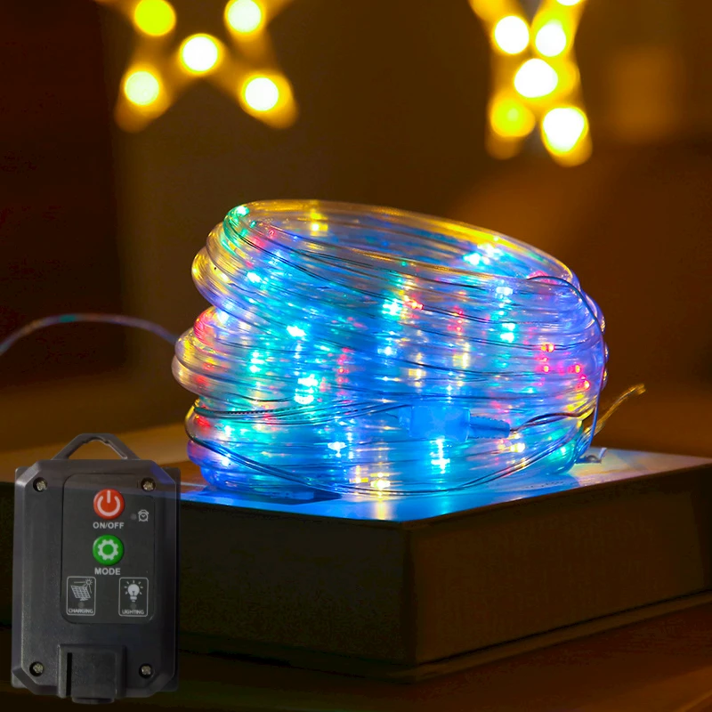 太阳能中板彩色管子灯led 管子灯串户外防水花园庭院亮化装饰彩灯