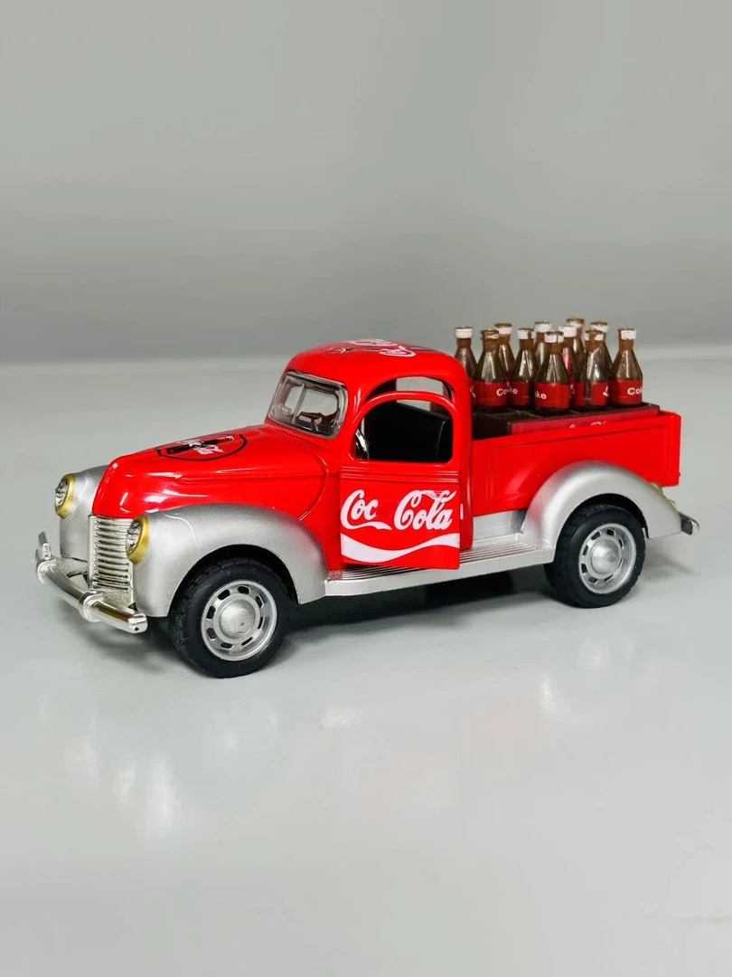 合金声光（可乐运输车+可乐瓶）回力模型车