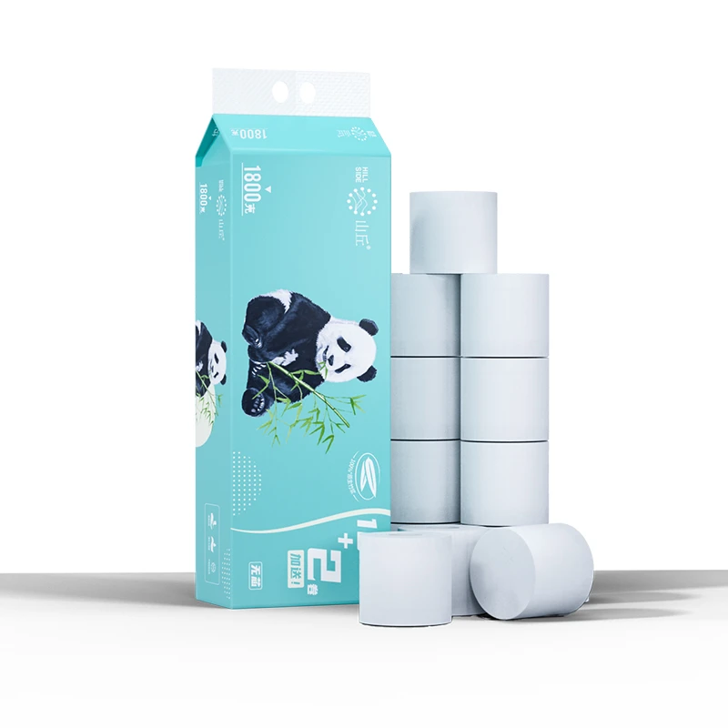 山丘【熊猫纸 | 无芯卷纸3600g】皓月白白色卷纸4层加厚150g*24卷