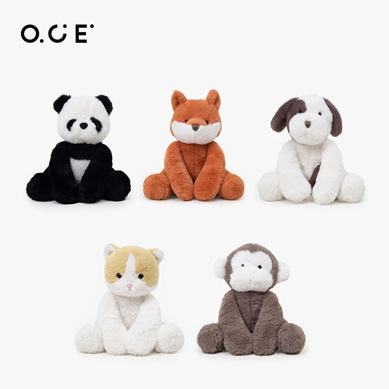 OCE毛绒玩偶可爱毛绒玩偶柔软舒适亲肤材质安抚小狗小猫猴子狐狸