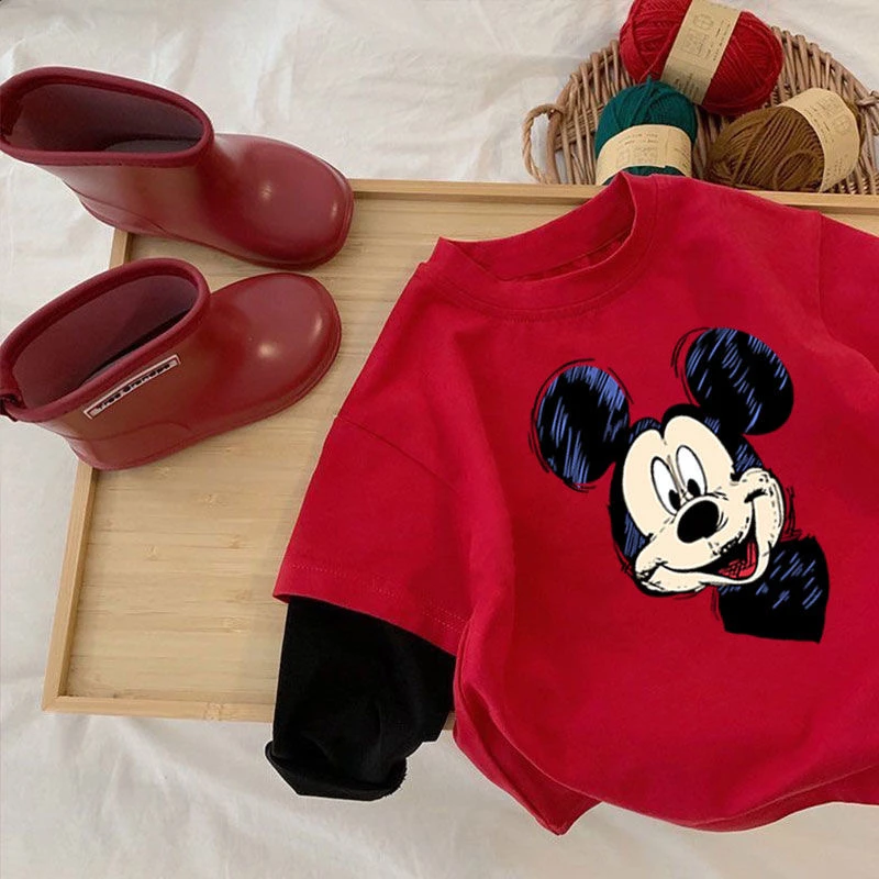 纯棉男童t恤长袖假两件童装新款儿童打底衫春秋中小童宝宝上衣潮