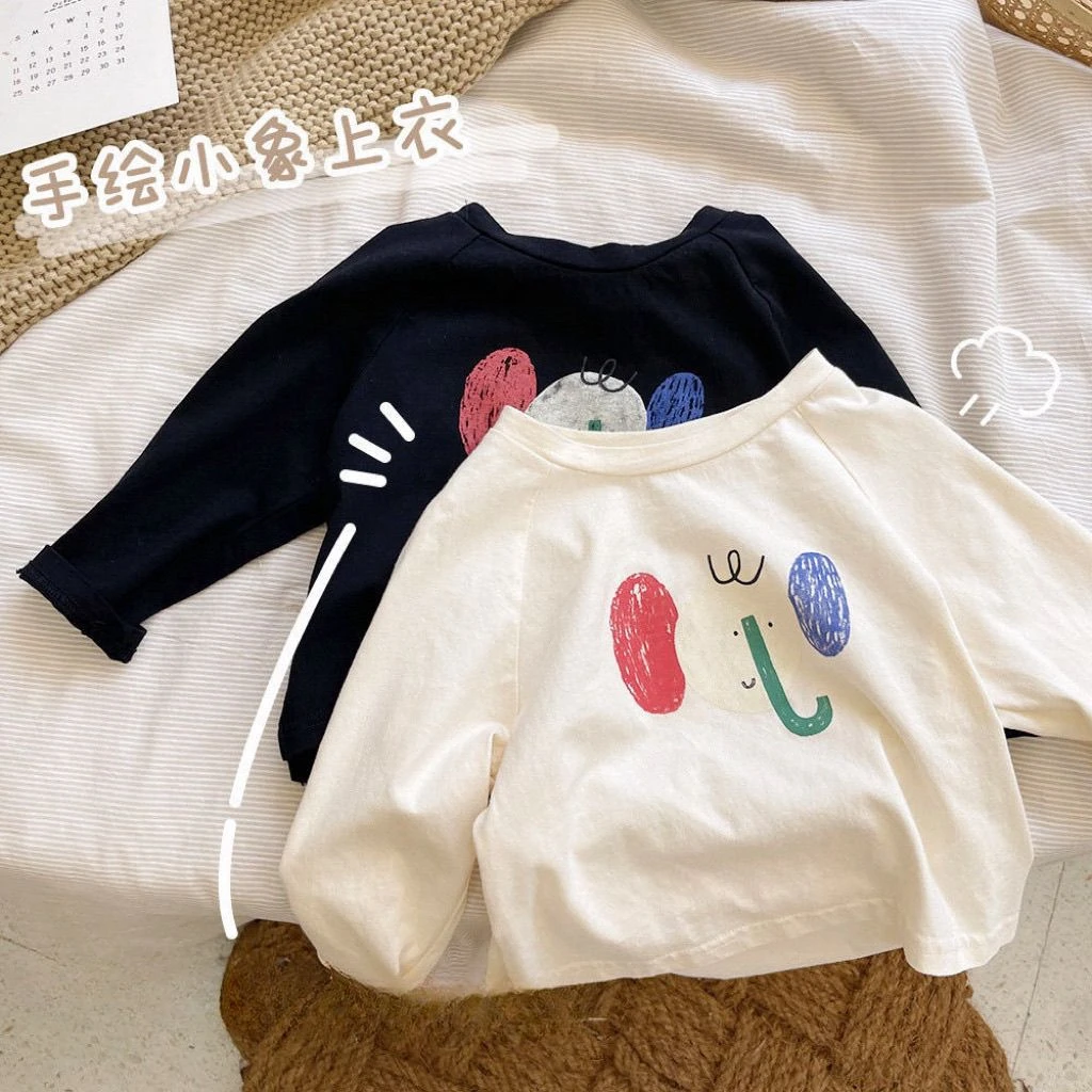儿童长袖T恤2024春装韩国中小童卡通打底衫男童宝宝内搭洋气上衣t