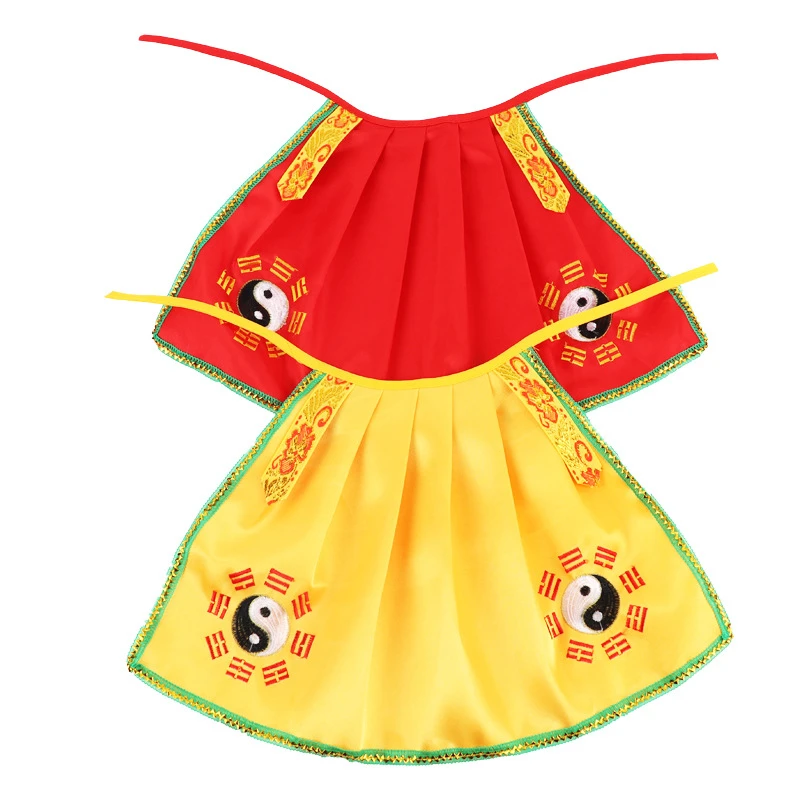 像体披风像体衣服斗篷披袍刺绣黄色阴阳鱼15-50公分家用装饰品