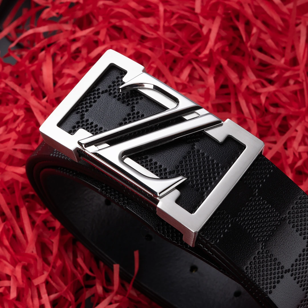 男士皮带真皮高档平滑扣高端商务百搭休闲时尚腰带男牛皮裤带潮流