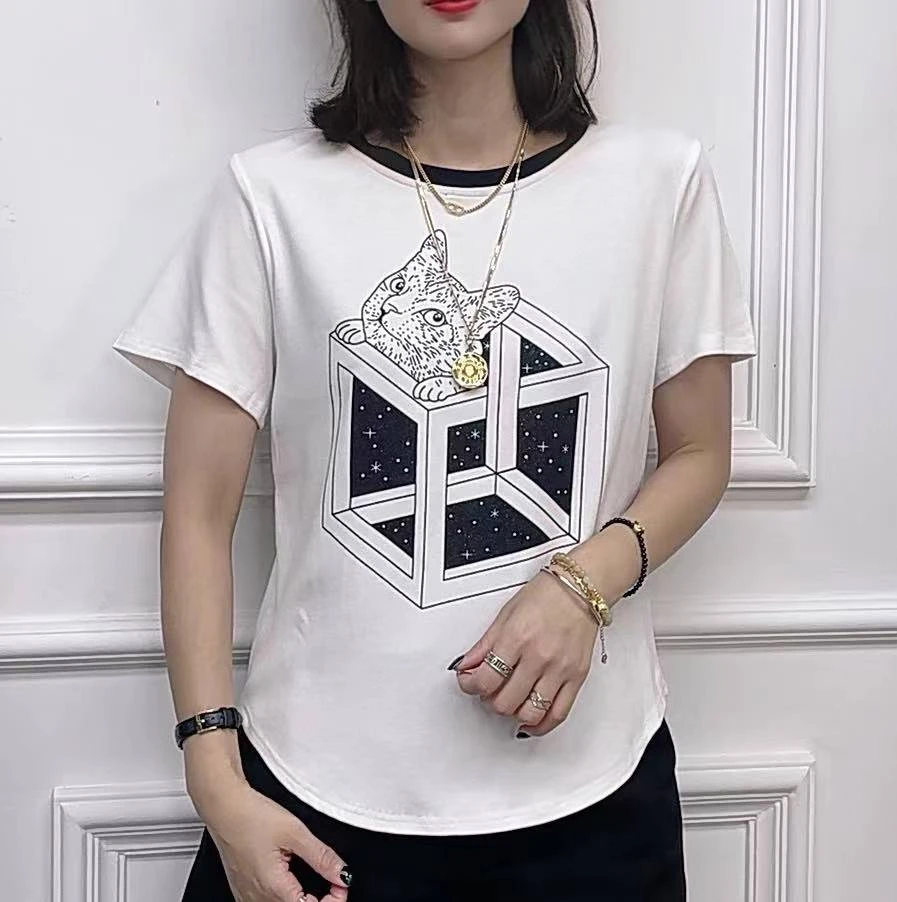 2024年新款潮流女装百搭休闲时尚爆款显瘦圆领宽松短袖t恤-ZT6982