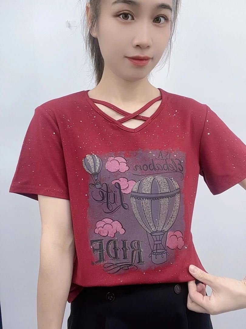 2024年新款潮流女装百搭休闲时尚爆款显瘦圆领宽松短袖t恤-ZT8250
