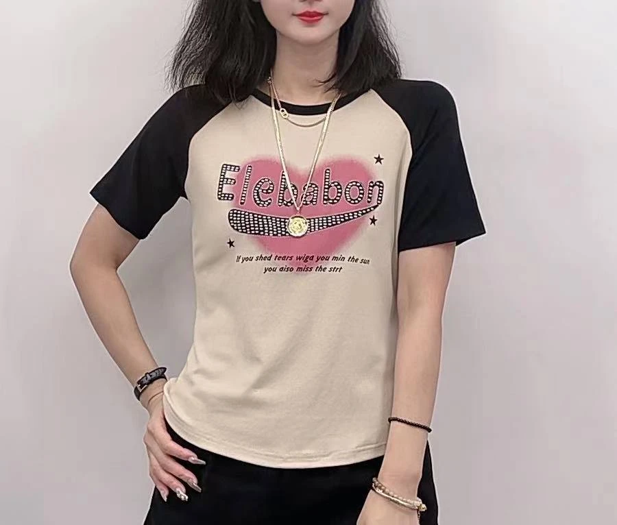 2024年新款潮流女装百搭休闲时尚爆款显瘦圆领宽松短袖t恤-ZT8308