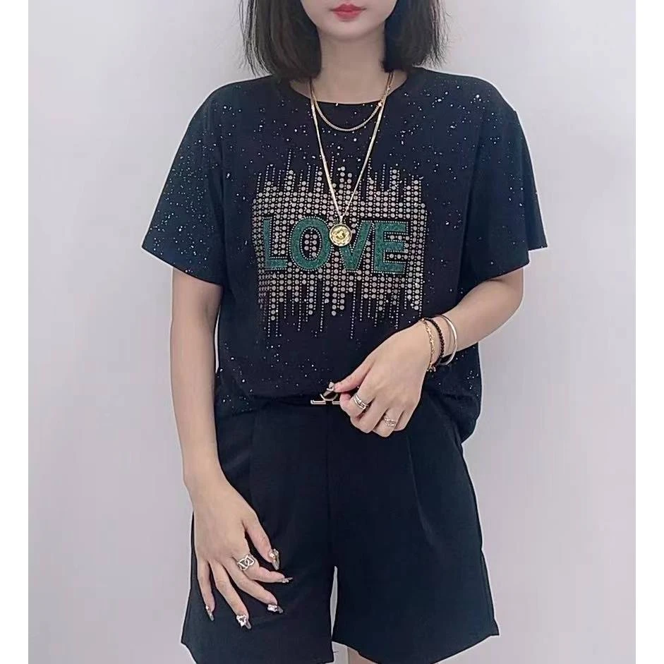 2024年新款潮流女装百搭休闲时尚爆款显瘦圆领宽松短袖t恤-ZT5552