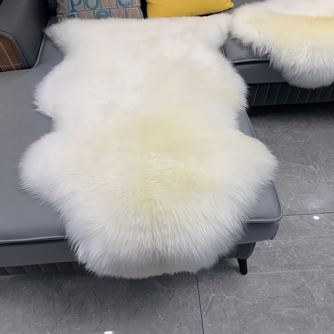 澳洲整张羊皮沙发垫羊毛椅垫坐垫阳台飘窗垫皮毛一体卧室床边毯