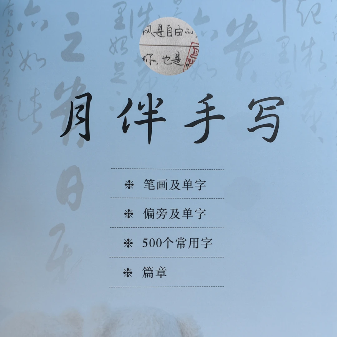 月伴手稿印刷版(单字+通篇共48页)硬笔行书 手稿印刷版练字手稿