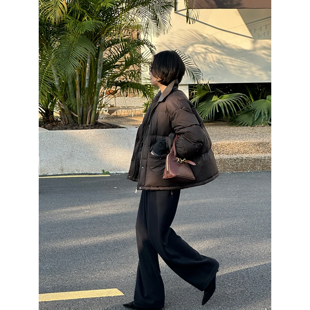 SHIIEELL短款休闲面包羽绒服小个子宽松加厚保暖鹅绒羽绒服Z1286